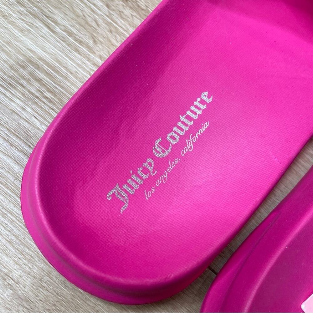 Juicy Couture Women's Bright Pink Logo Mesh Wryter Pool Slide Sandals sz 9 - Picture 5 of 8